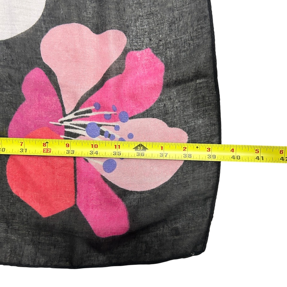 Colorful Floral Scarf Artsy Maximalist Retro Indie Wrap Pylones Paris France - Picture 5 of 6